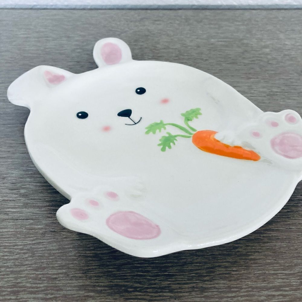 Easter Bunny Ceramic Spring Decor Tray Plate - Picture 2 of 3